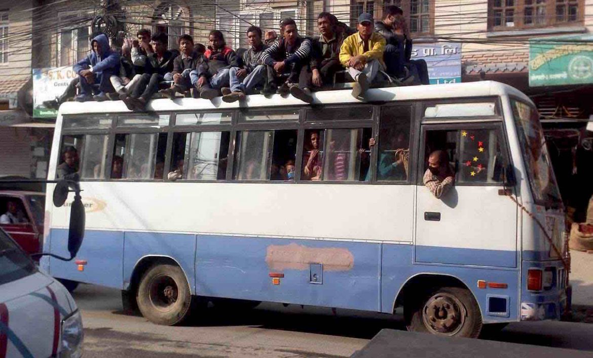busfahren in Kathmandu
