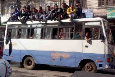 busfahren in Kathmandu